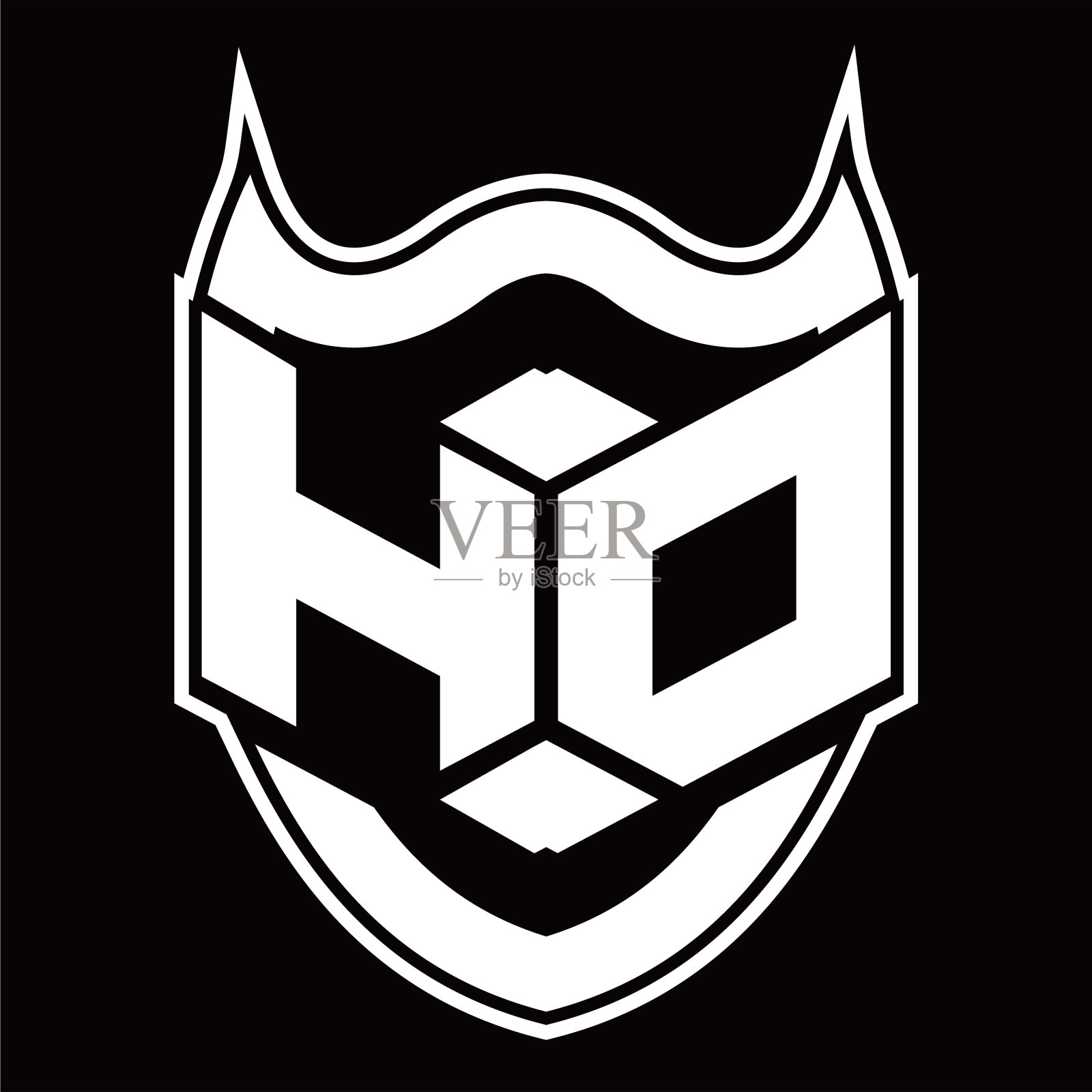 高清标志字母设计隔离与盾牌插画图片素材