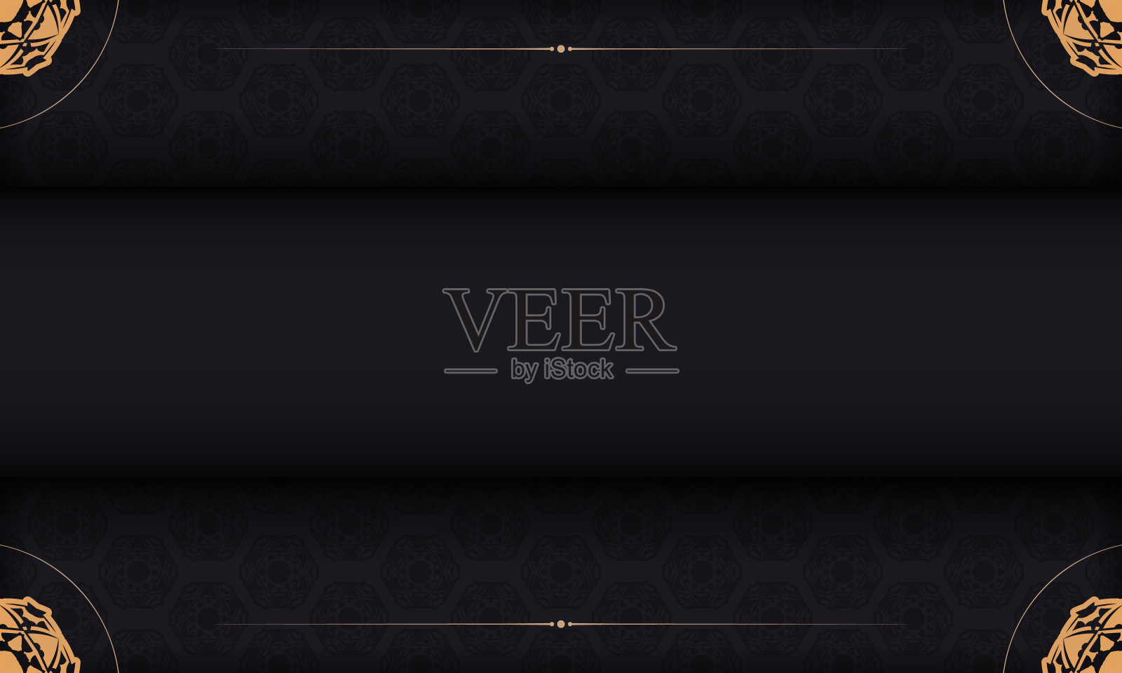 横幅在黑色豪华的图案和一个地方为您的文本插画图片素材