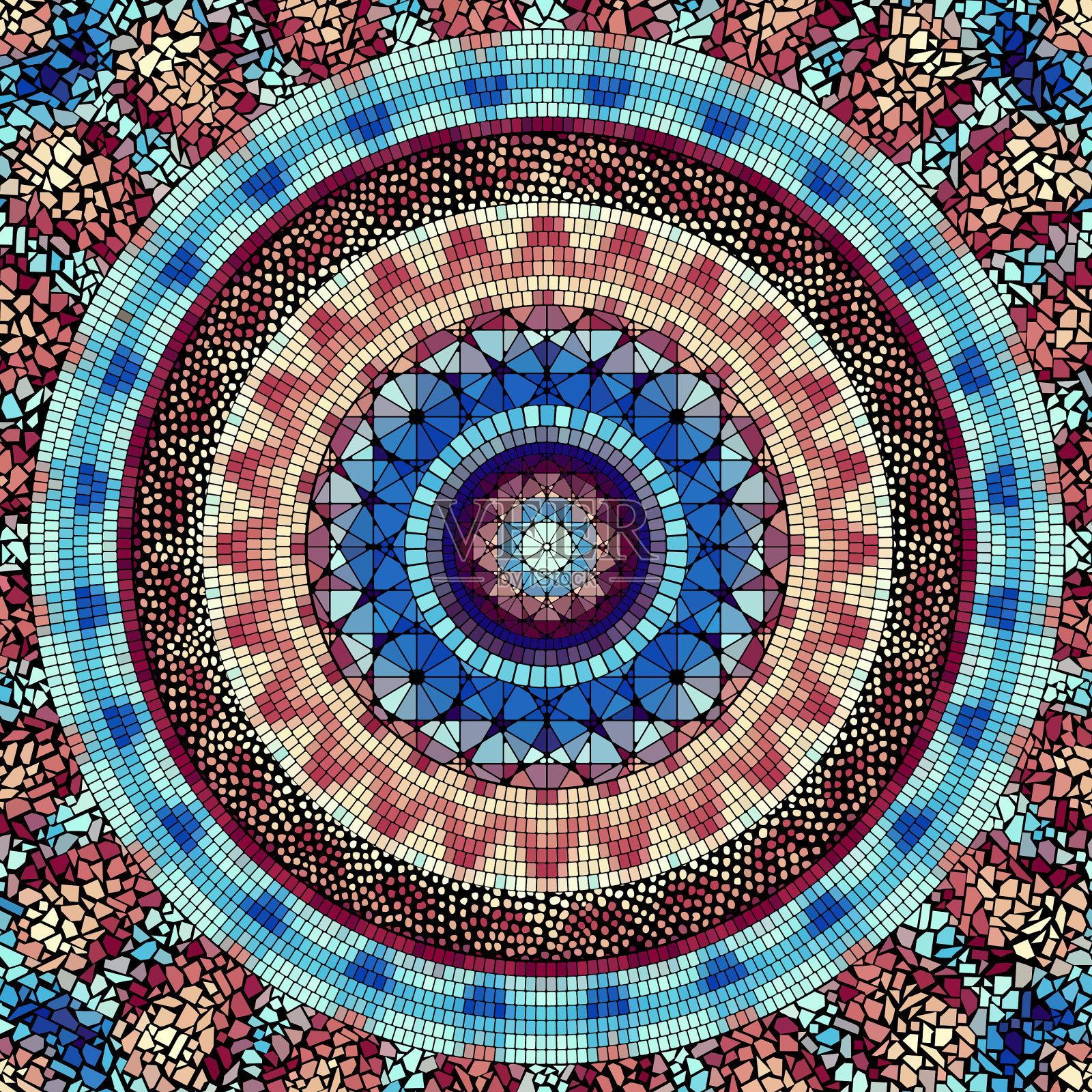 无缝马赛克艺术图案艺术背景插画图片素材