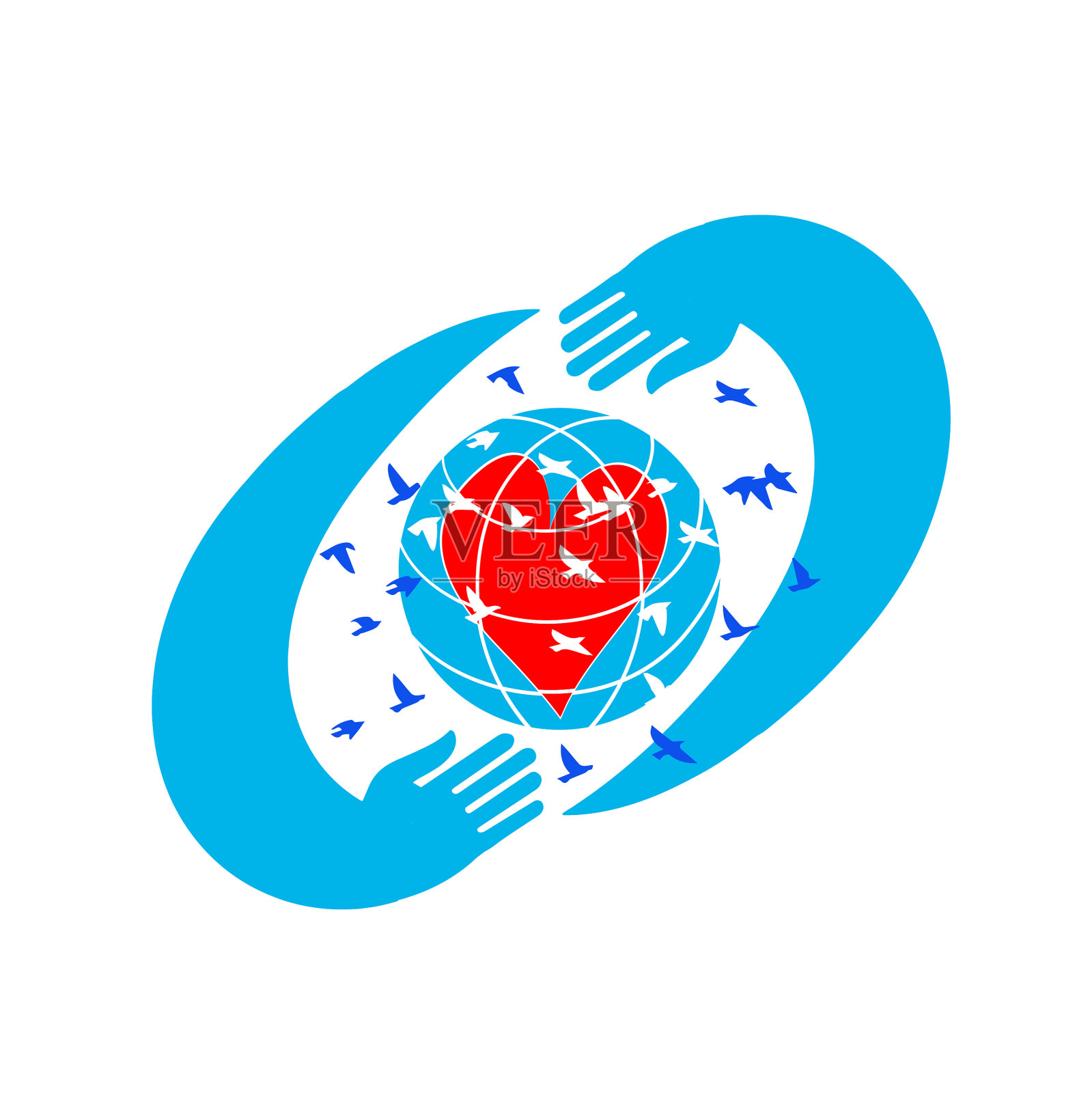 手握地球网络图标设计元素图片