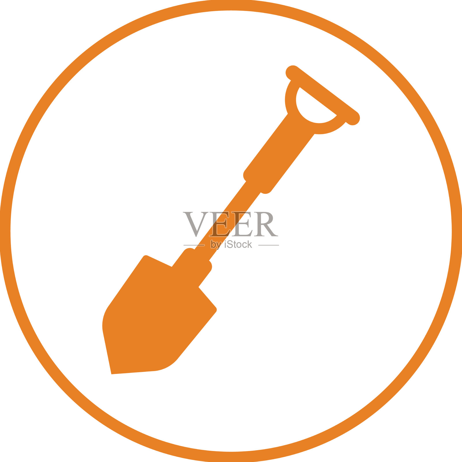 铲铲工具工作图标橙色图形插画图片素材