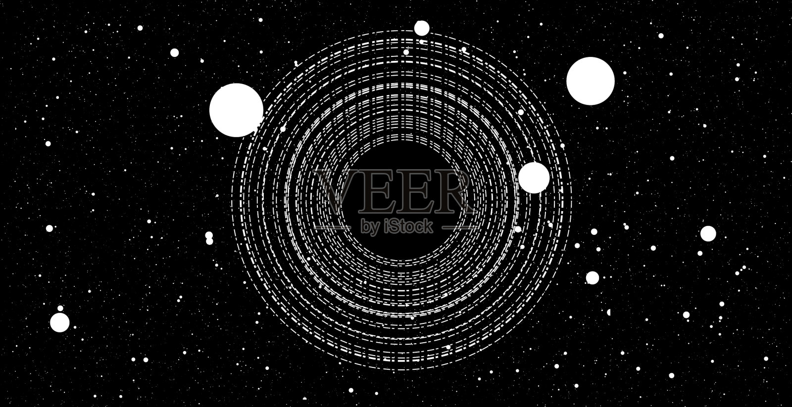 奇点概念黑白抽象插画图片素材