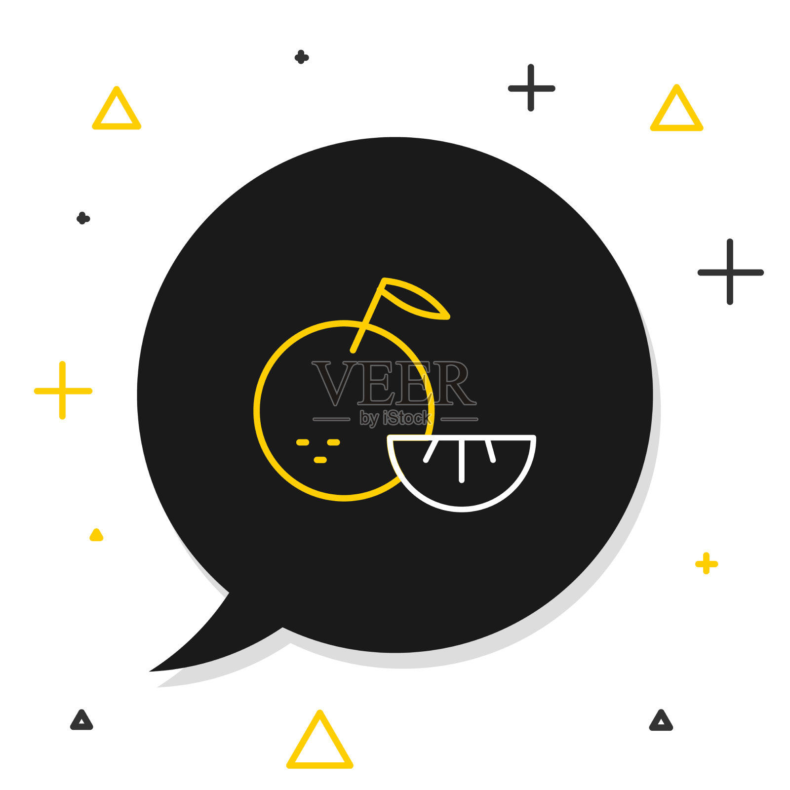 行柑橘水果图标孤立在白色插画图片素材