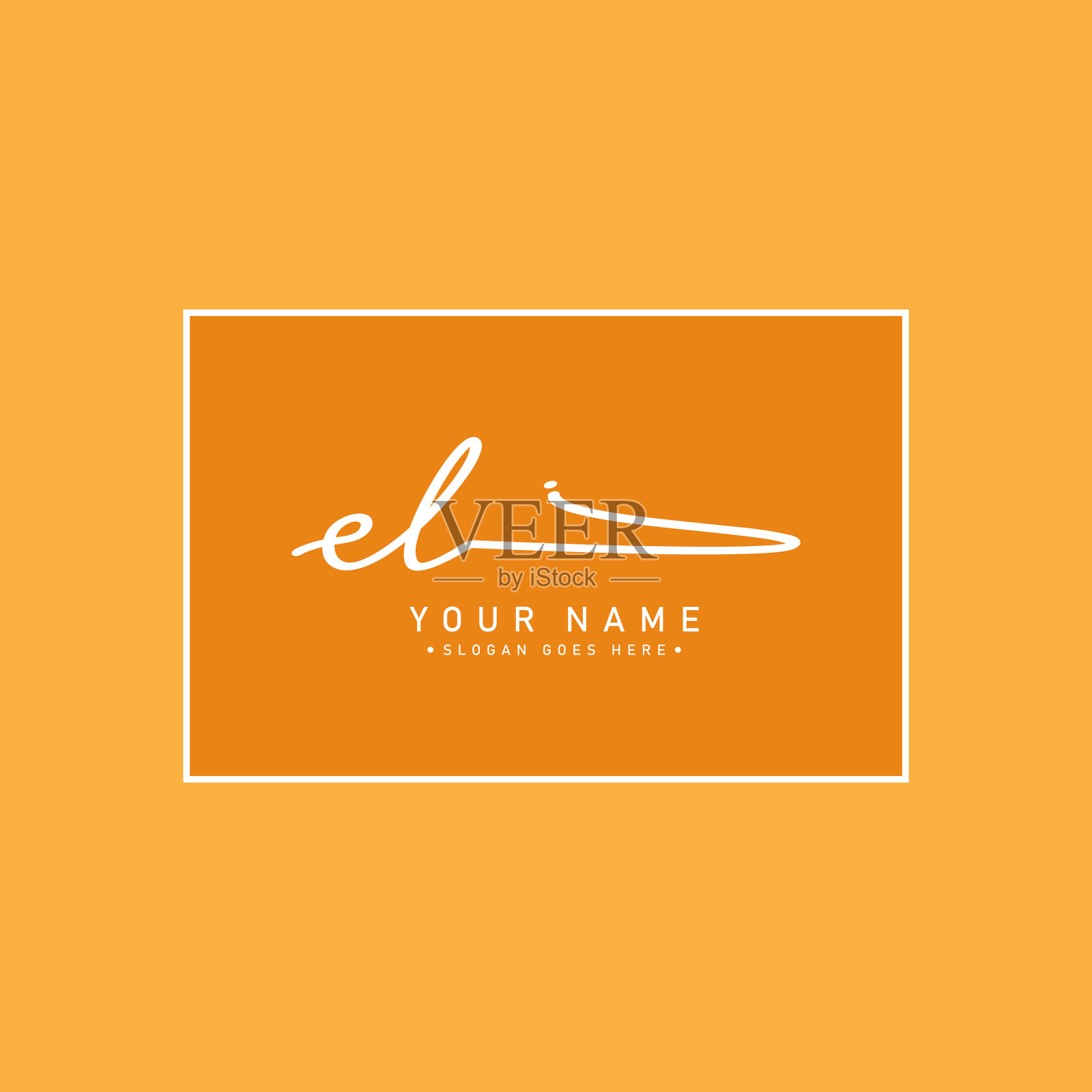 首字母el标志-手绘签名插画图片素材