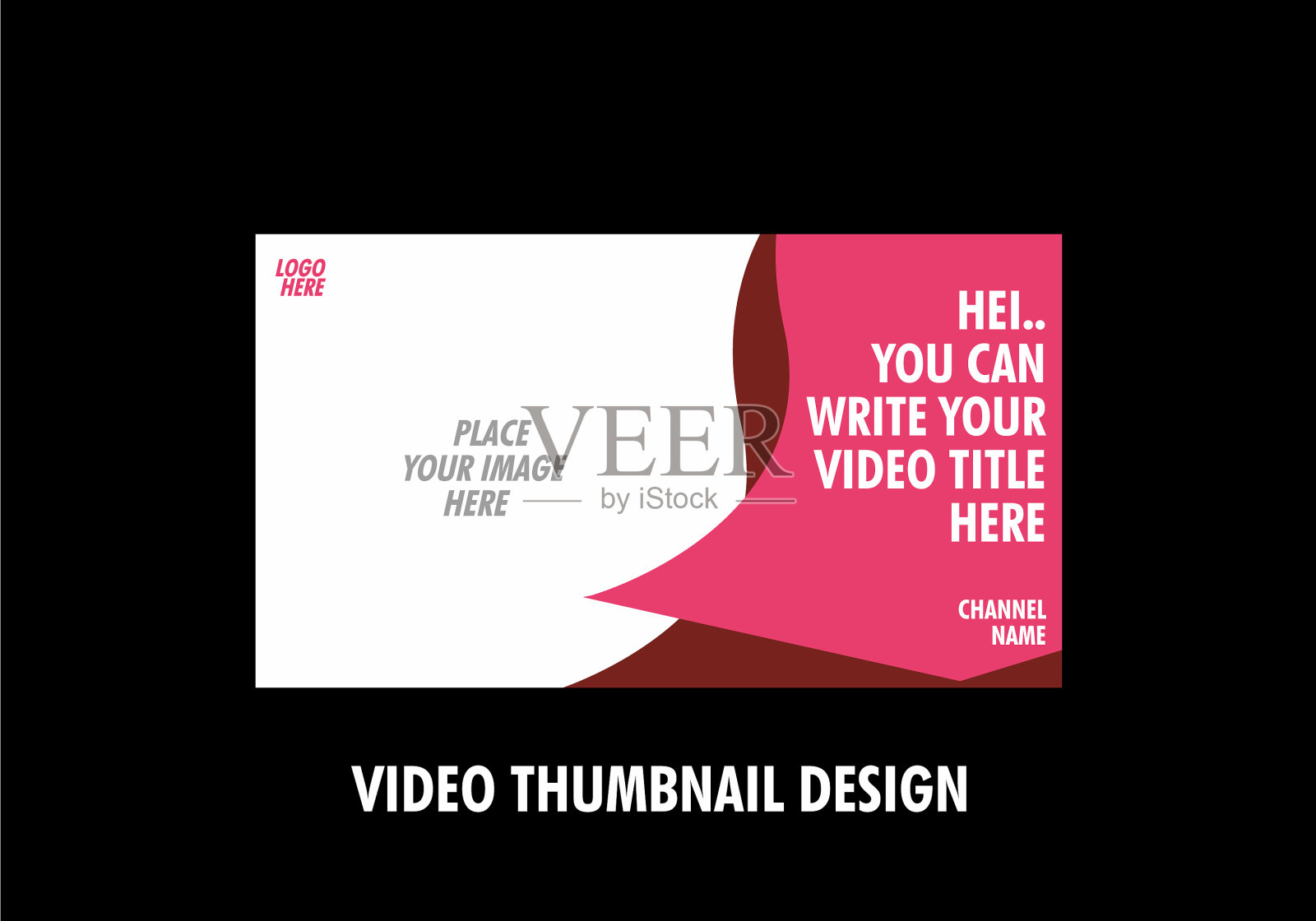 独特和丰富多彩的视频缩略图设计插画图片素材