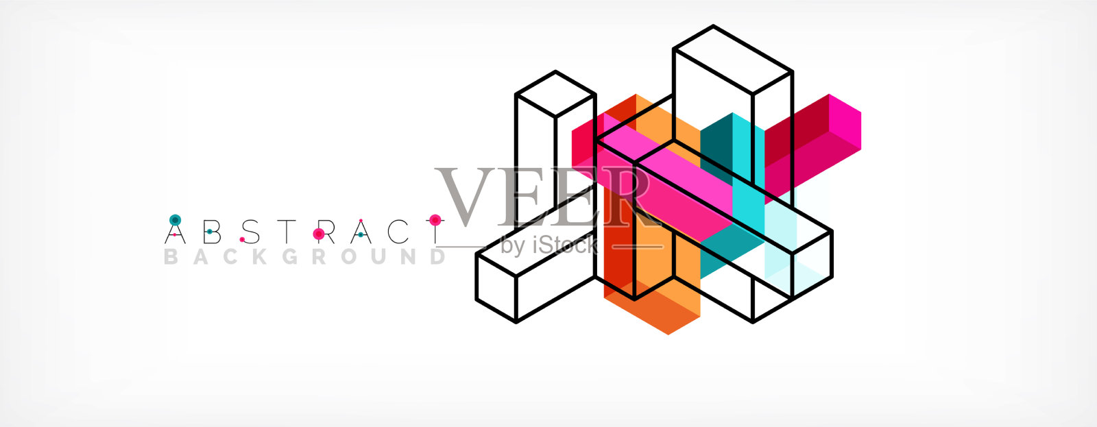 抽象背景三维立方体和立方体元素插画图片素材