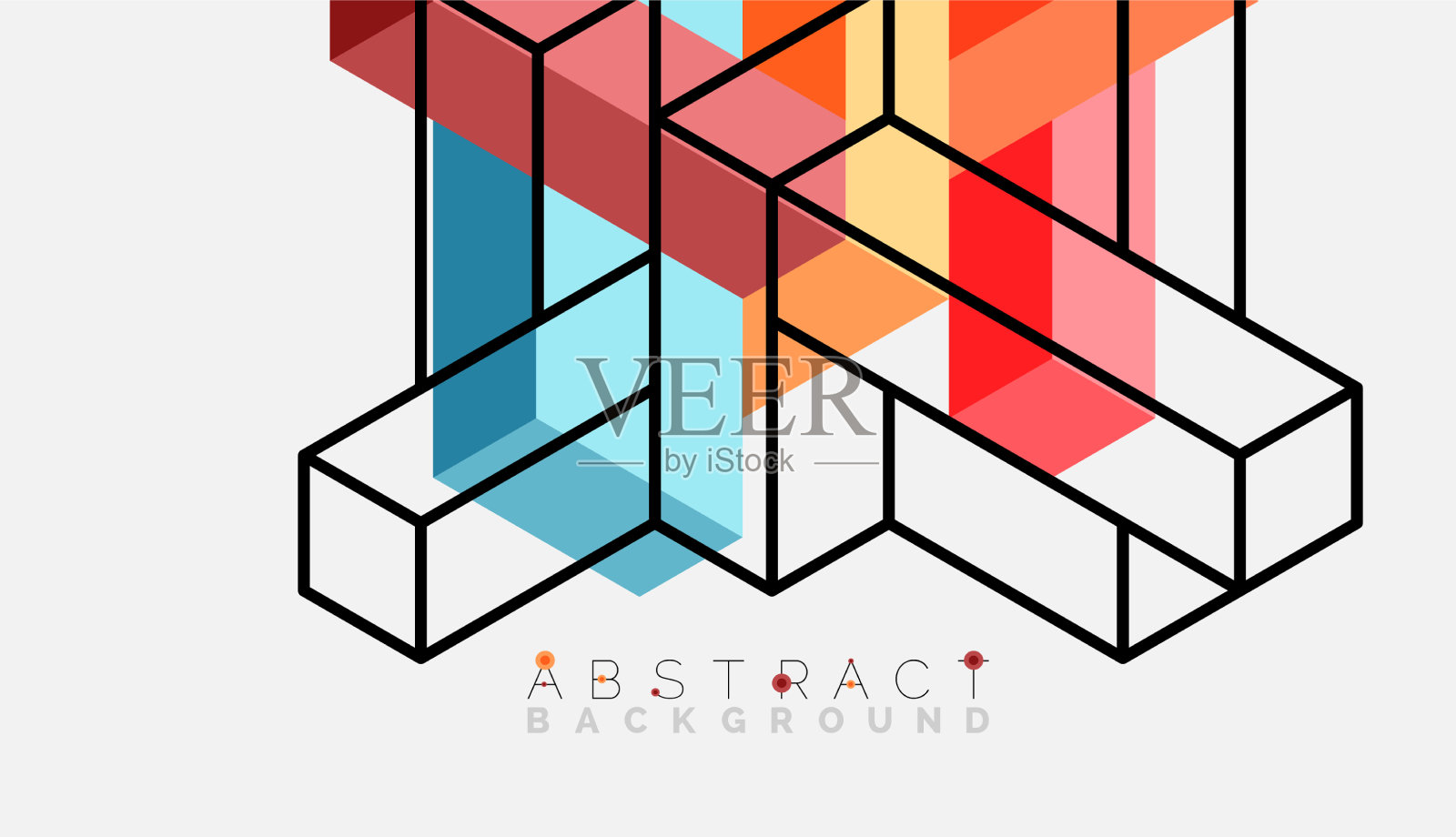 抽象背景三维立方体和立方体元素插画图片素材
