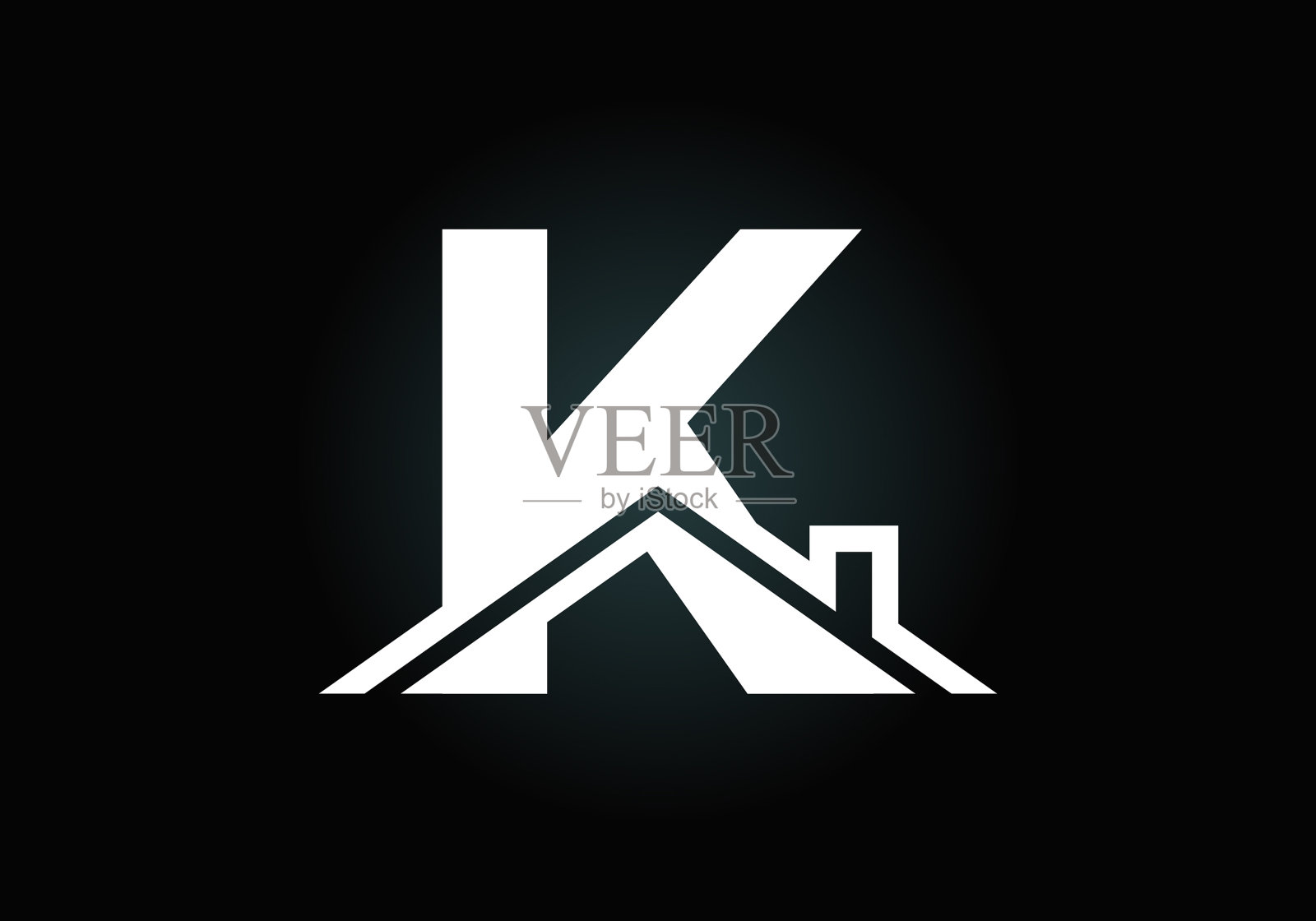 首字母字母与屋顶或家。插画图片素材