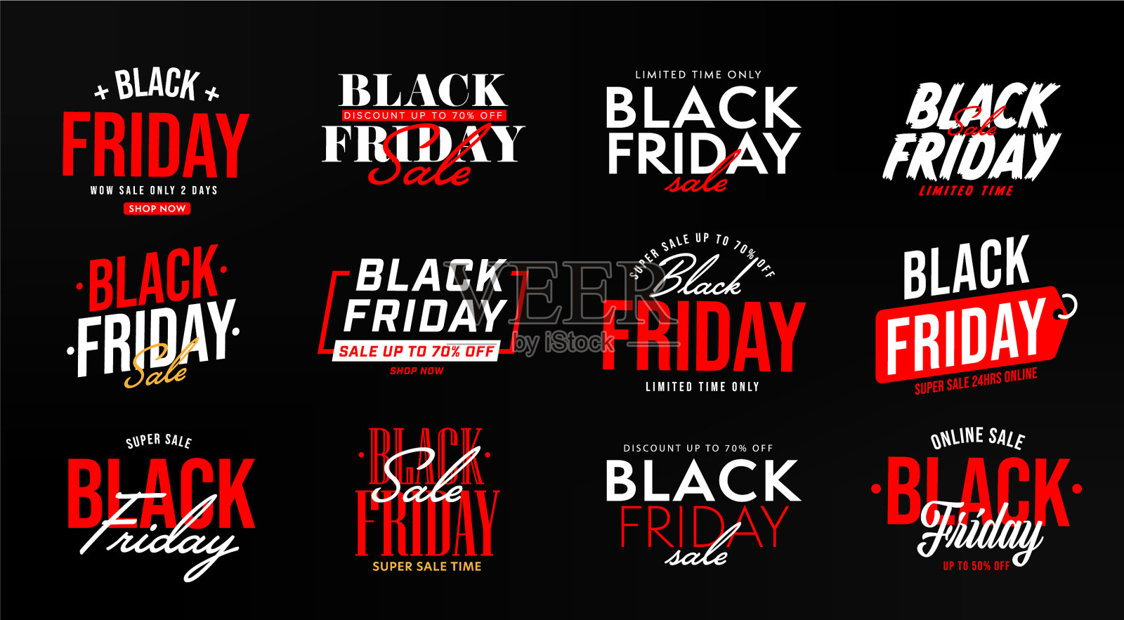 黑色星期五大减价时间的横幅设计元素图片