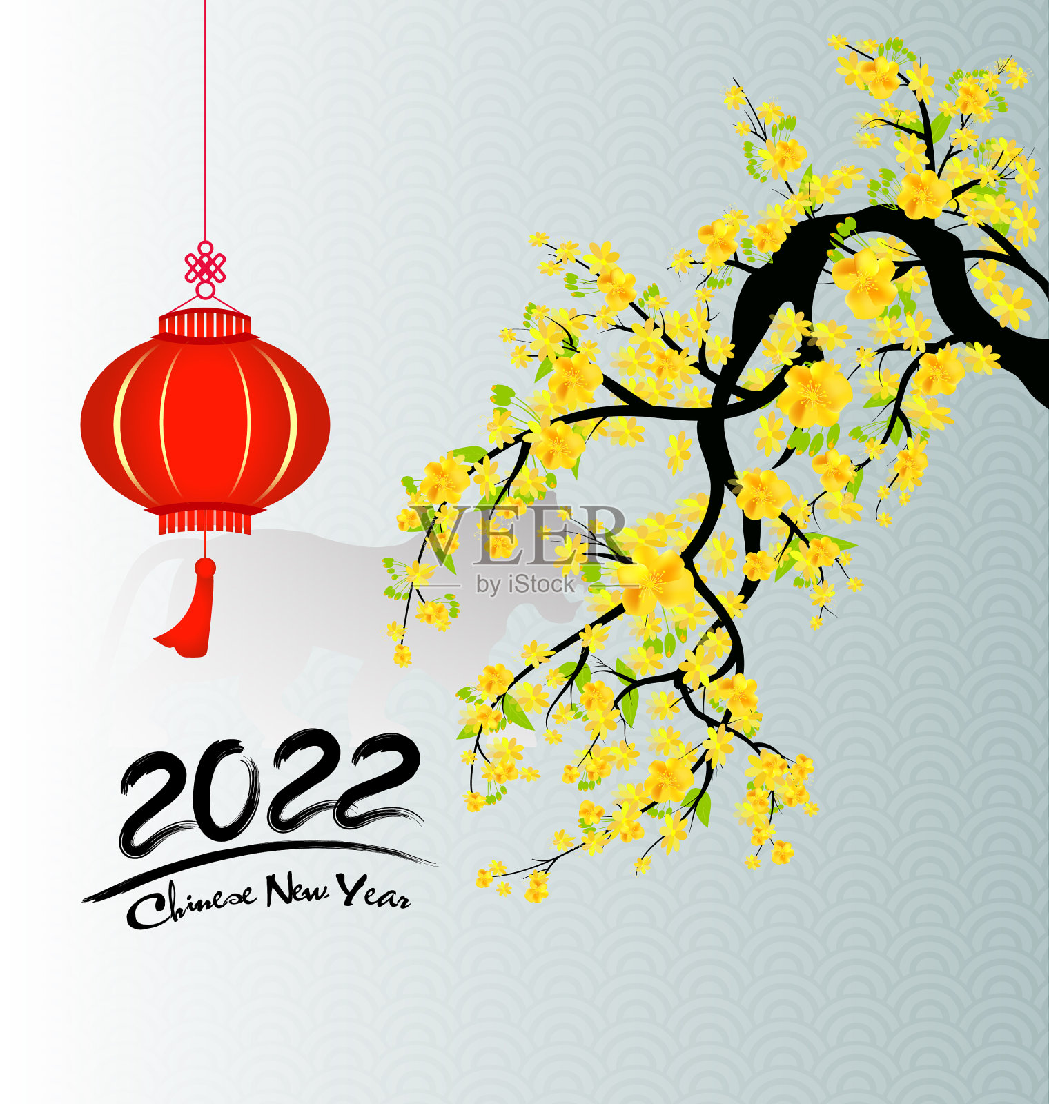 2022年春节，虎年红又红插画图片素材
