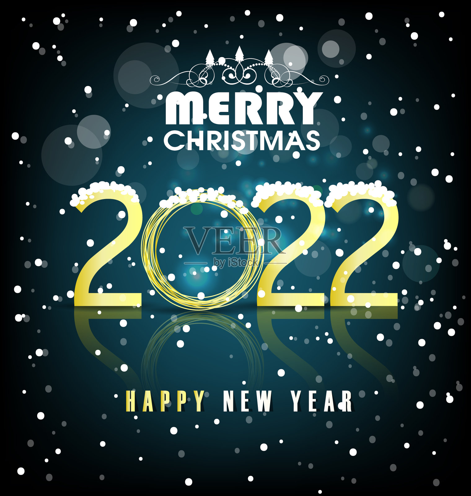 新年快乐2022背景金光闪闪插画图片素材