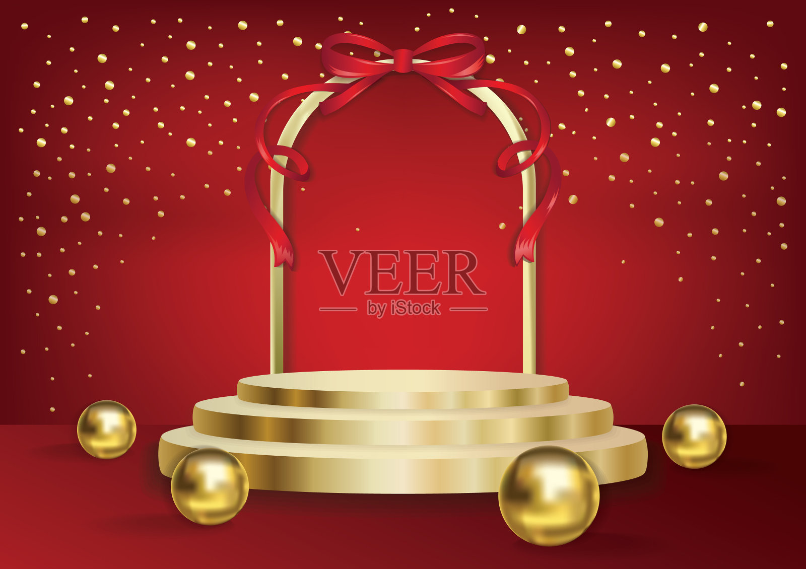 圣诞讲台艺术背景插画图片素材