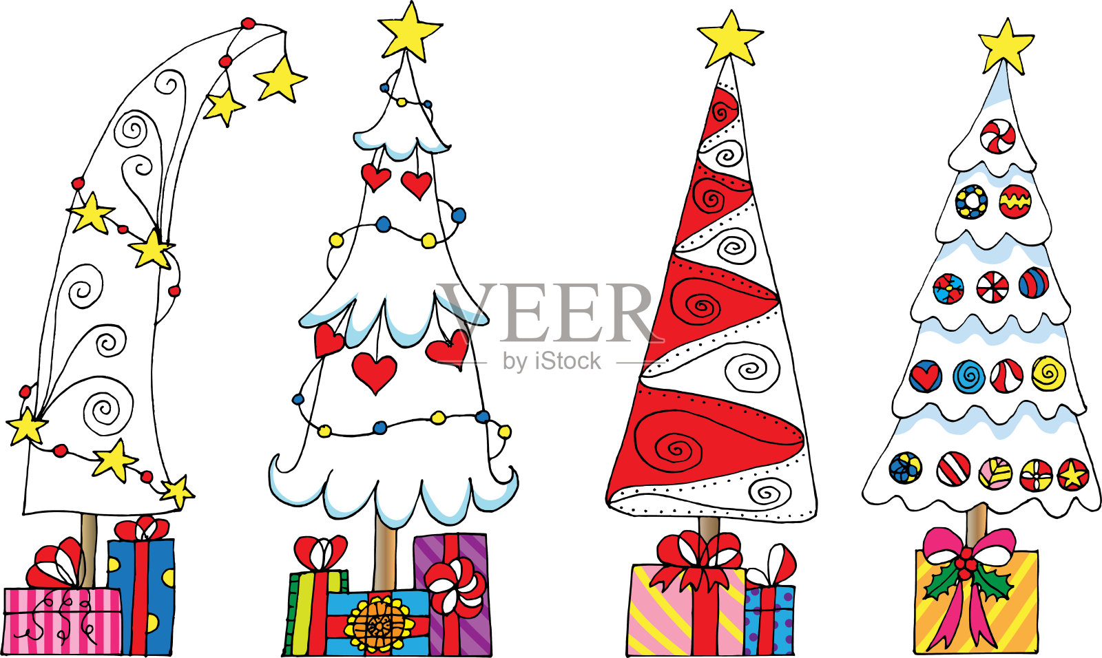 矢量插图圣诞树插画图片素材