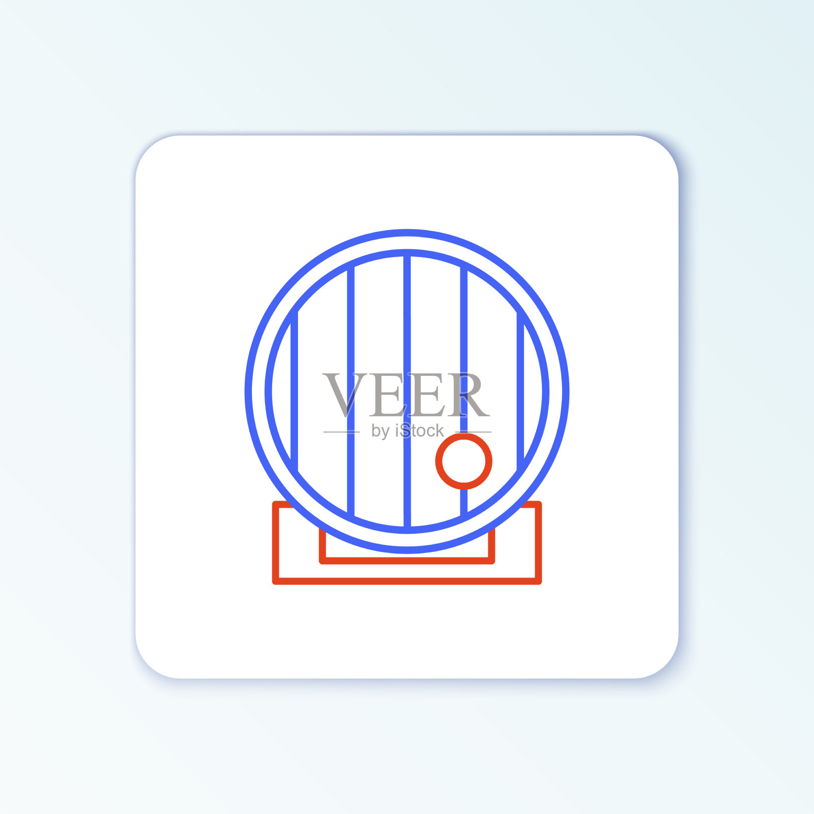 线木桶图标隔离在白色图标素材