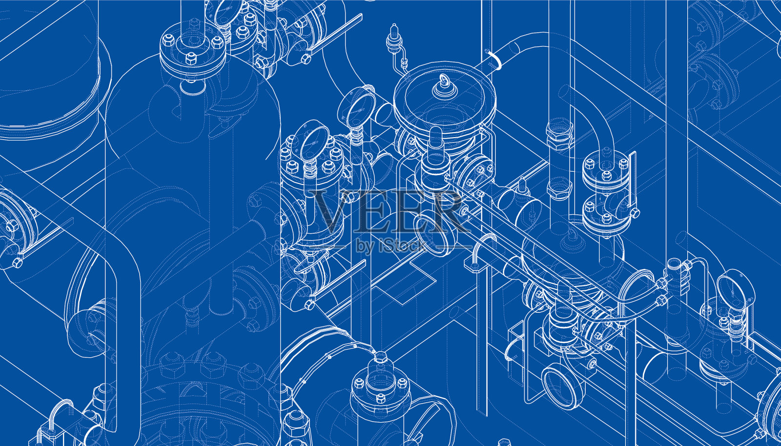 阀门等工业设备插画图片素材