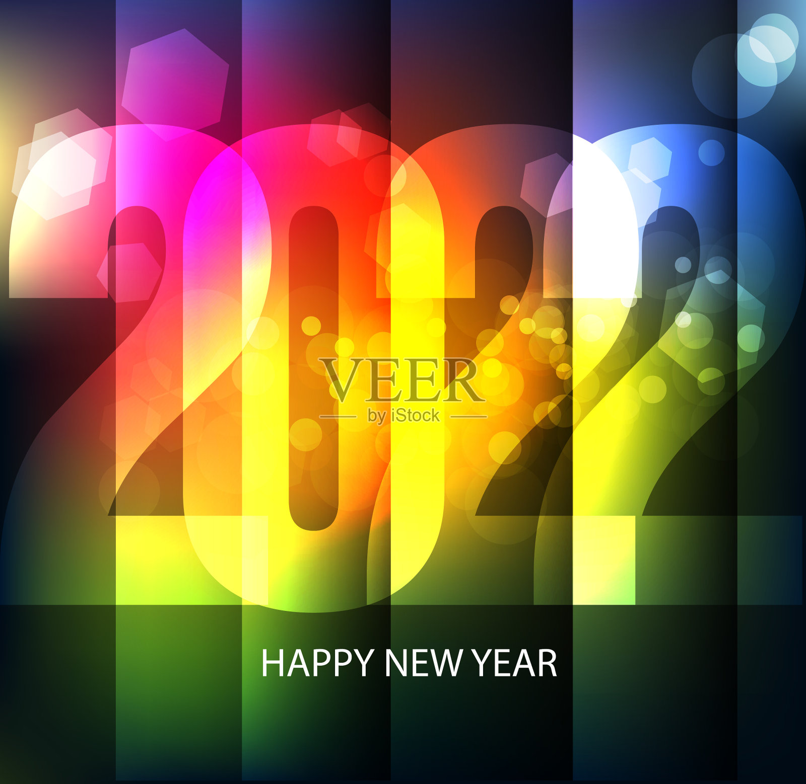 新年快乐2022背景金光闪闪插画图片素材