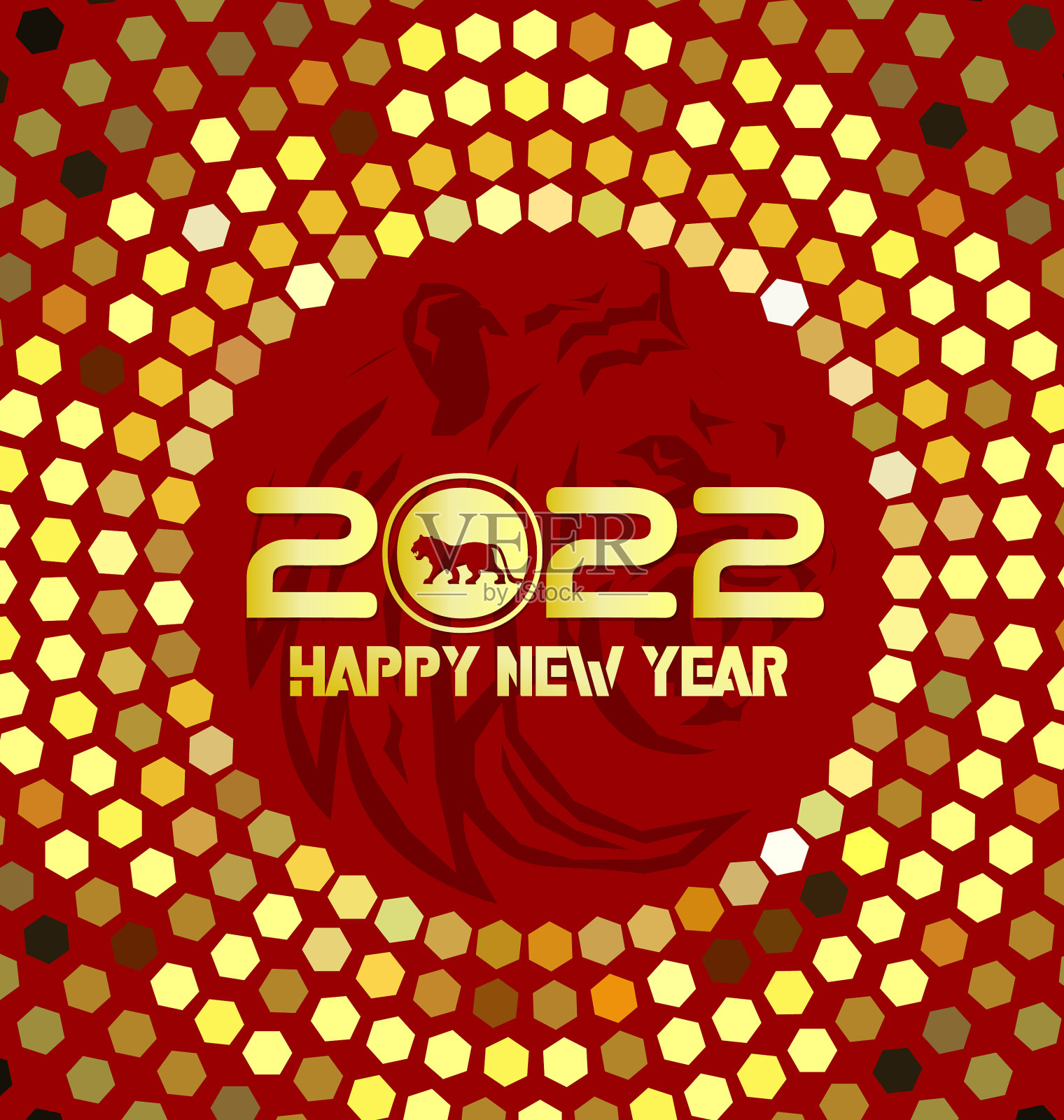 2022年春节，虎年红又红插画图片素材