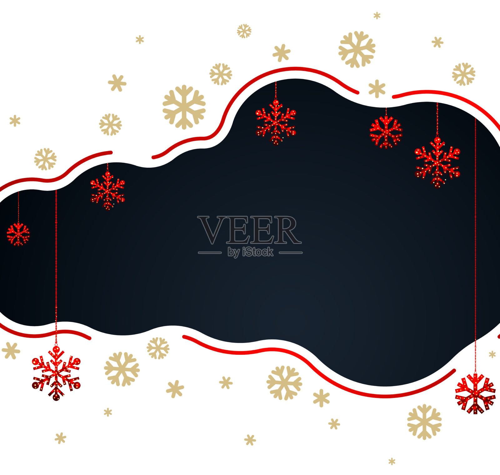 新年快乐圆形贺卡模板插画图片素材