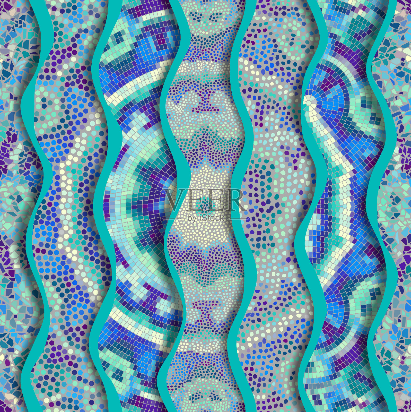 无缝马赛克艺术图案艺术背景插画图片素材