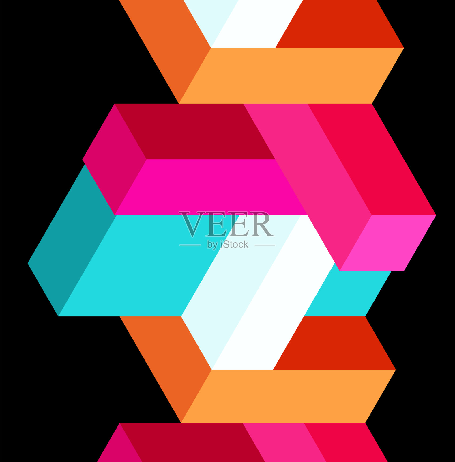 抽象背景三维立方体和立方体元素插画图片素材