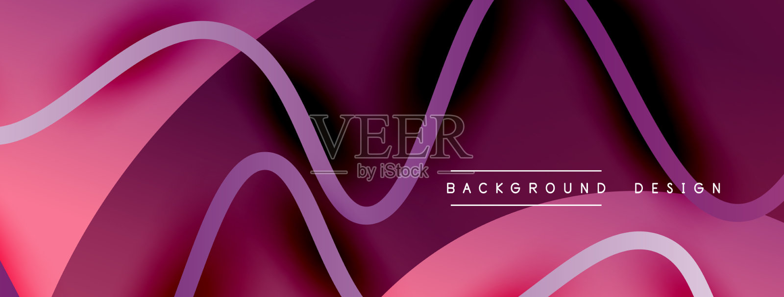 抽象梯度背景与波浪线插画图片素材