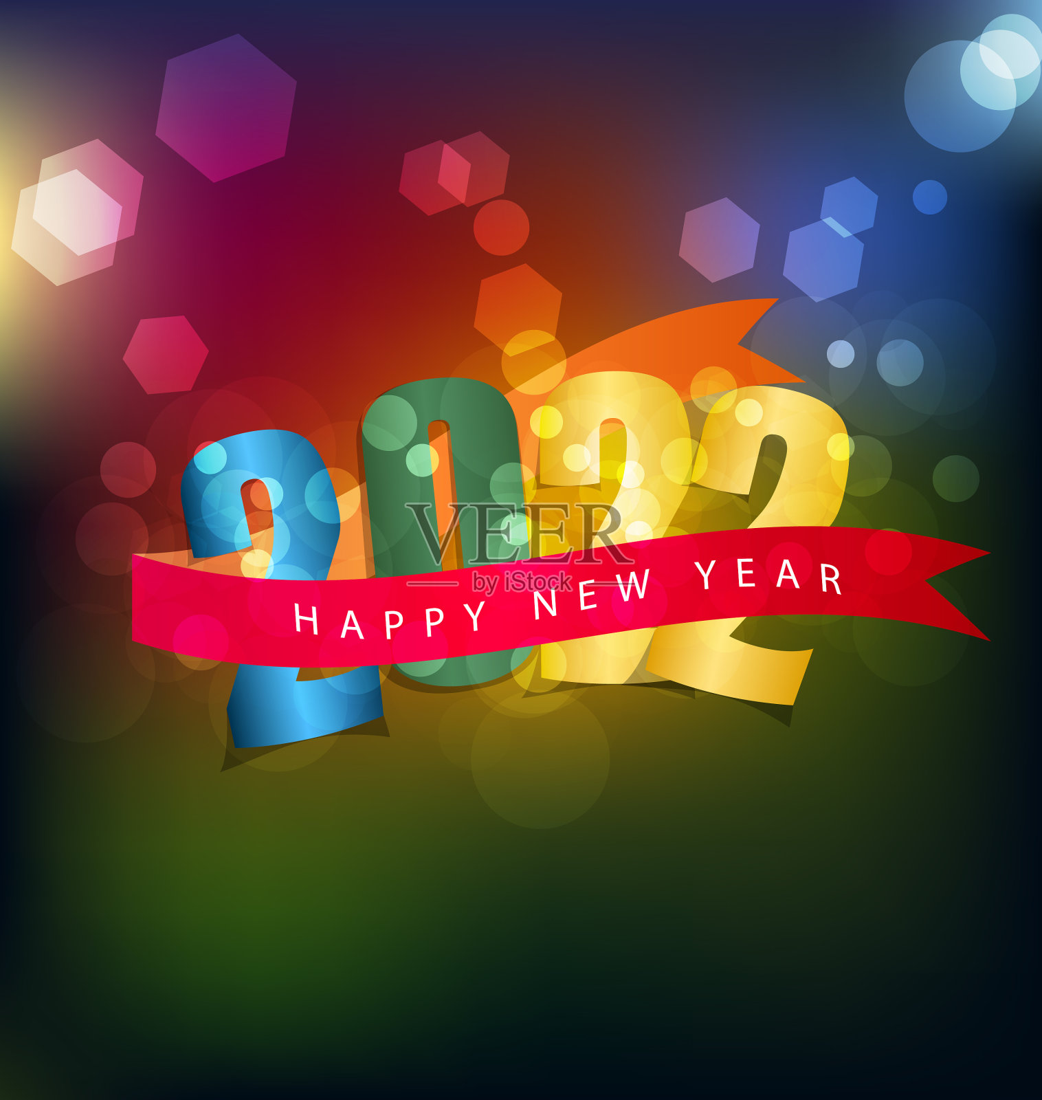 新年快乐2022背景金光闪闪插画图片素材