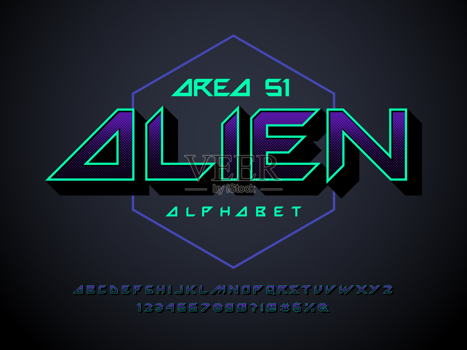 未来的字体插画图片素材