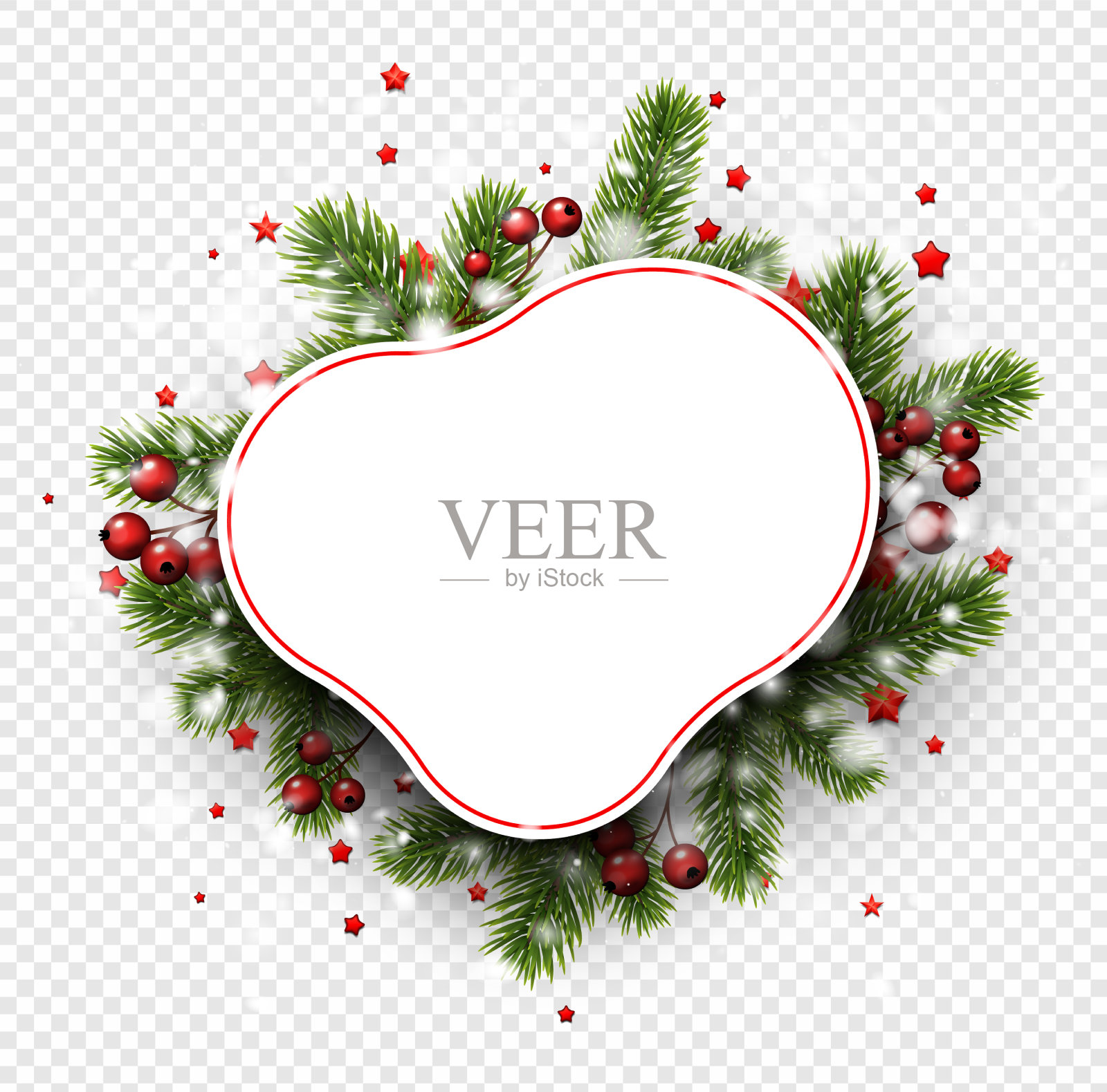 新年快乐圆形贺卡模板插画图片素材