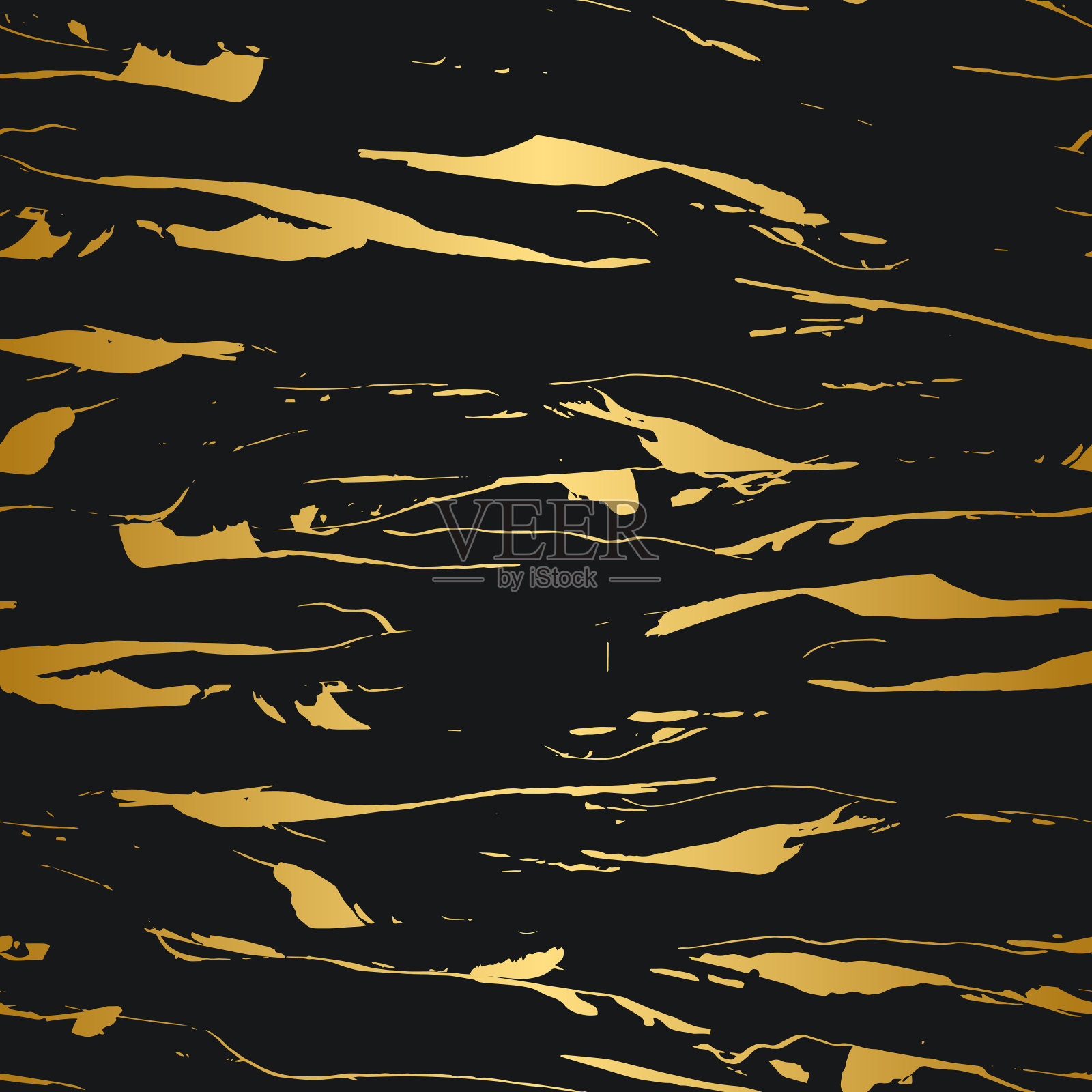 金色和黑色无缝花纹。现代抽象设计。手绘油墨图案。插画图片素材
