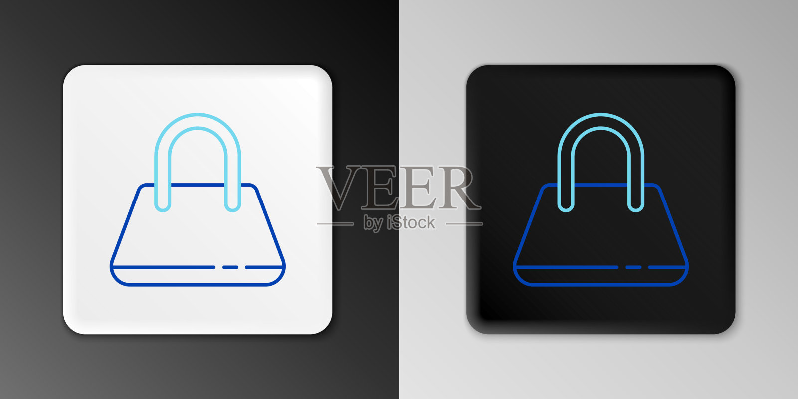 线手袋图标孤立的灰色背景图标素材