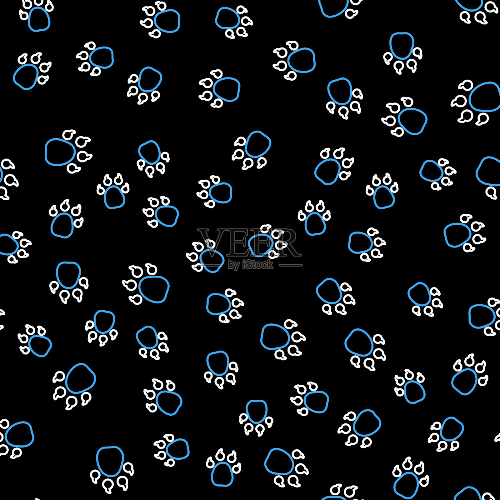 行爪印图标隔离无缝模式上插画图片素材