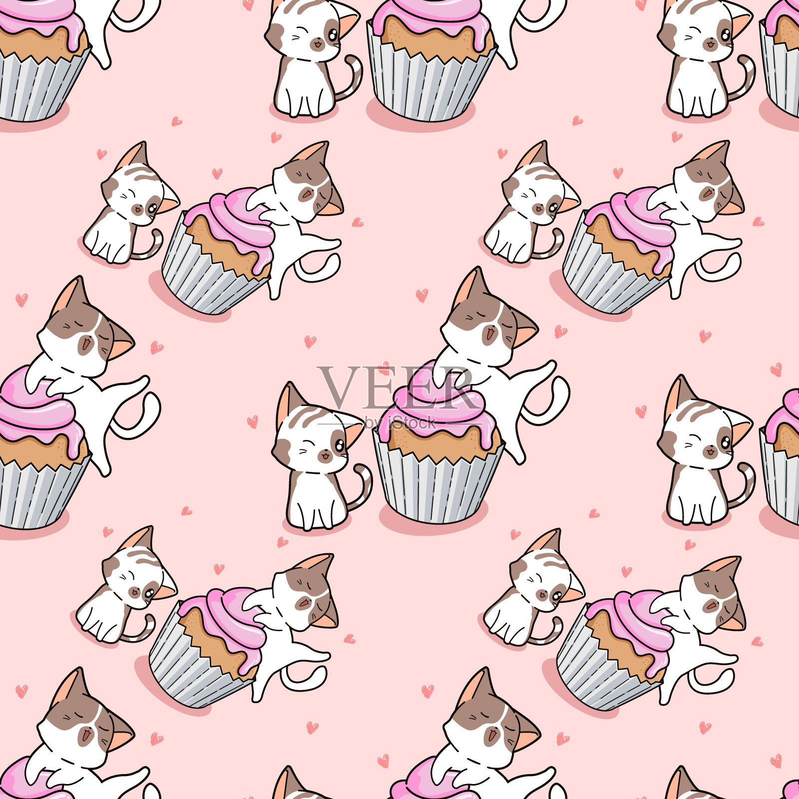 无缝的卡通图案插画图片素材