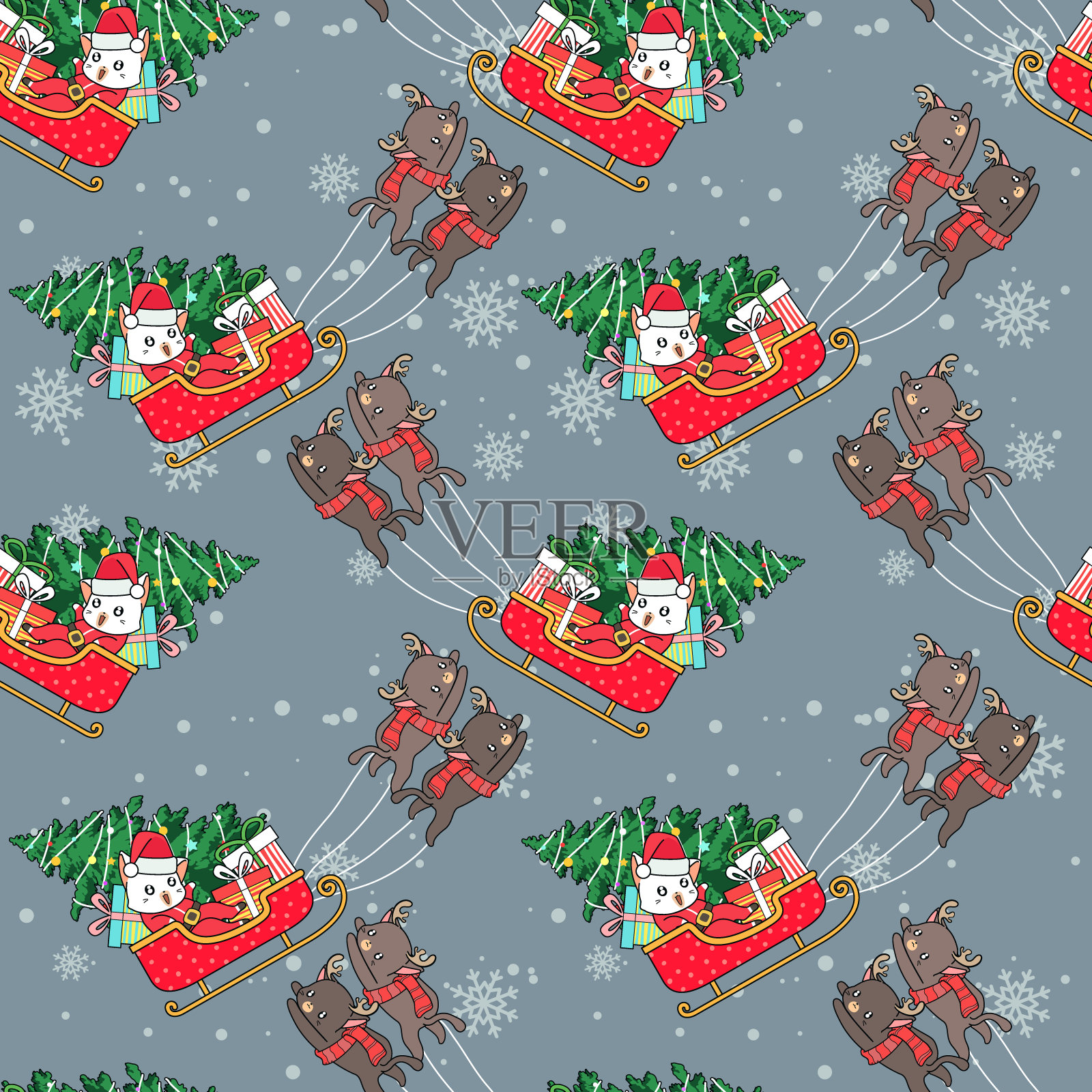 无缝的卡通图案插画图片素材