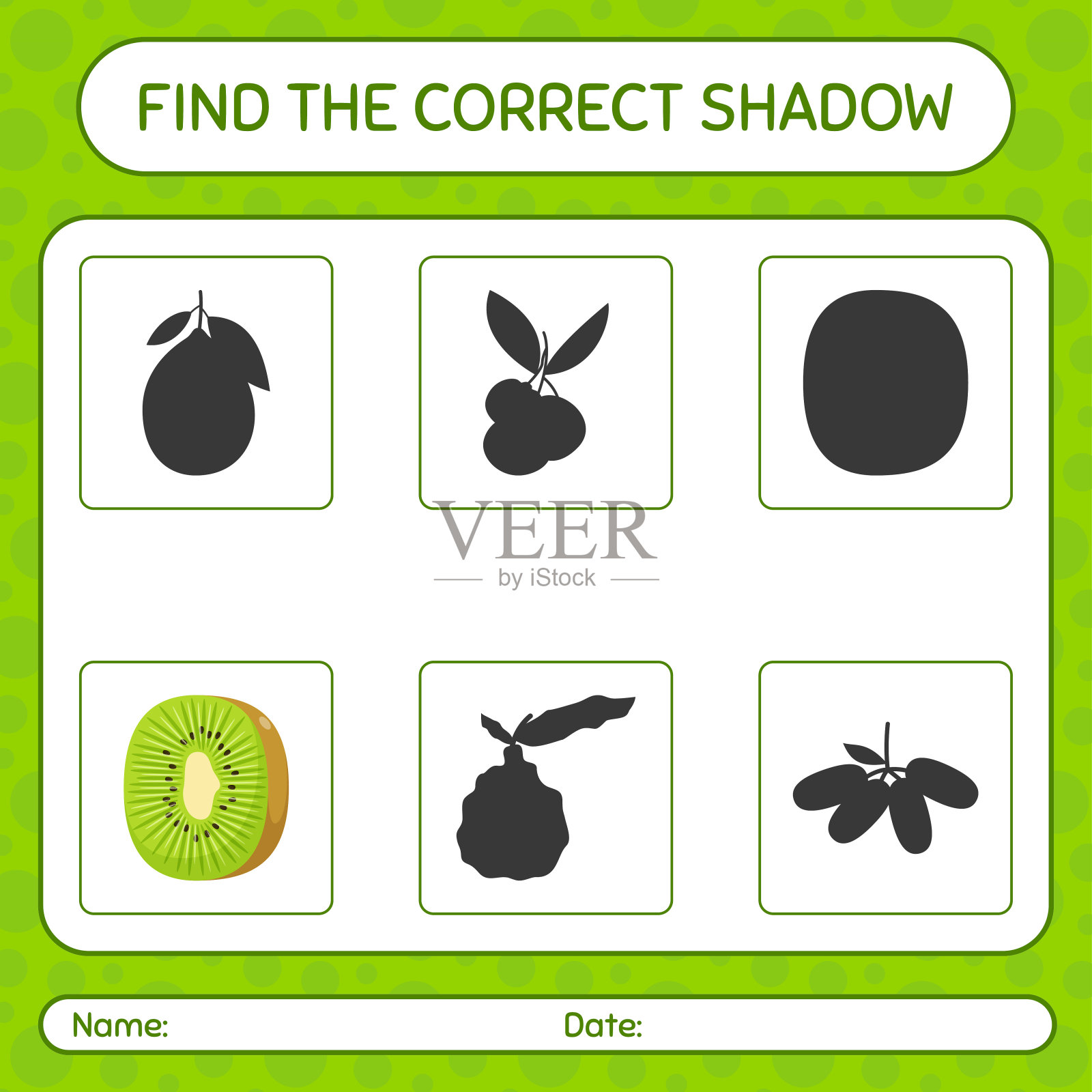 用奇异元找到正确的阴影游戏。学龄前儿童的工作表，儿童活动表插画图片素材