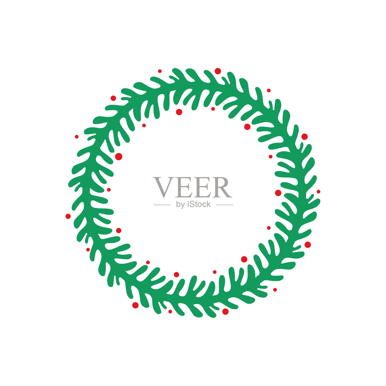 圣诞花环向量冬季花环装饰圣诞卡。设计元素图片
