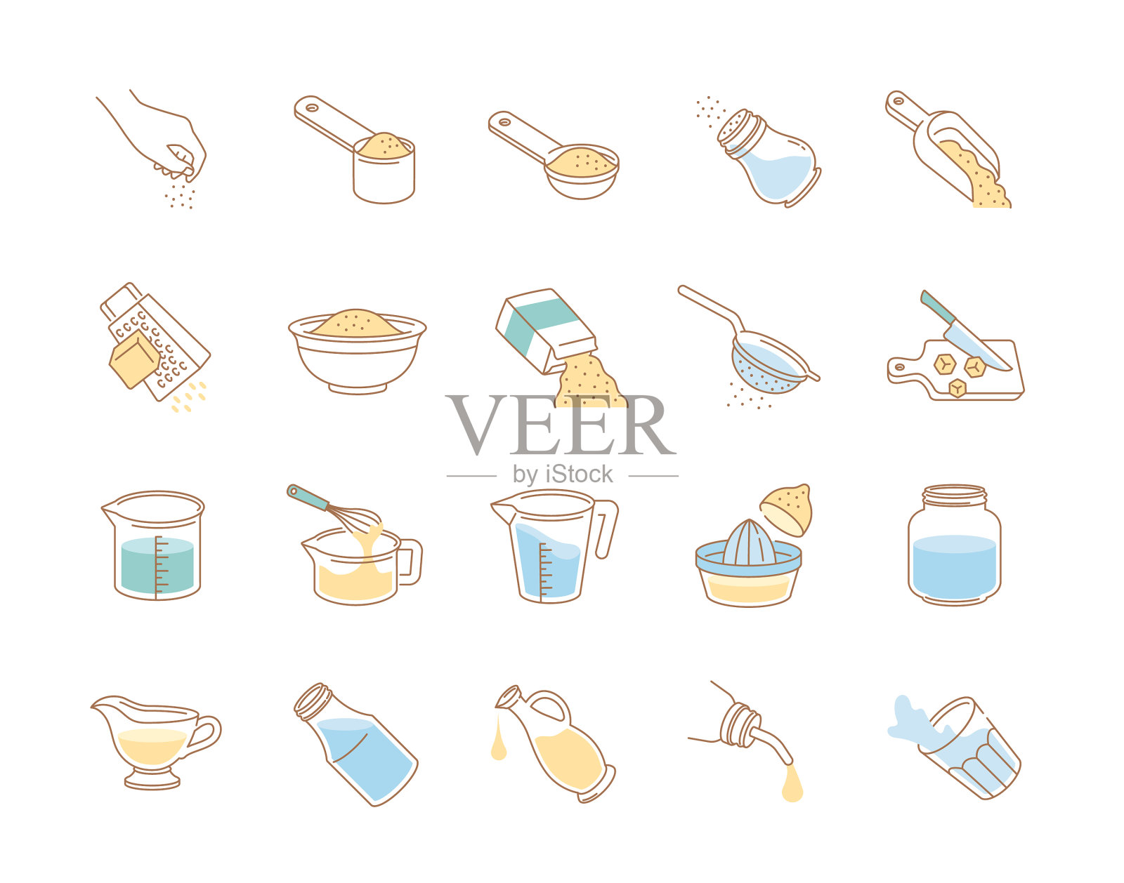 烹饪香料和配料的图标插画图片素材