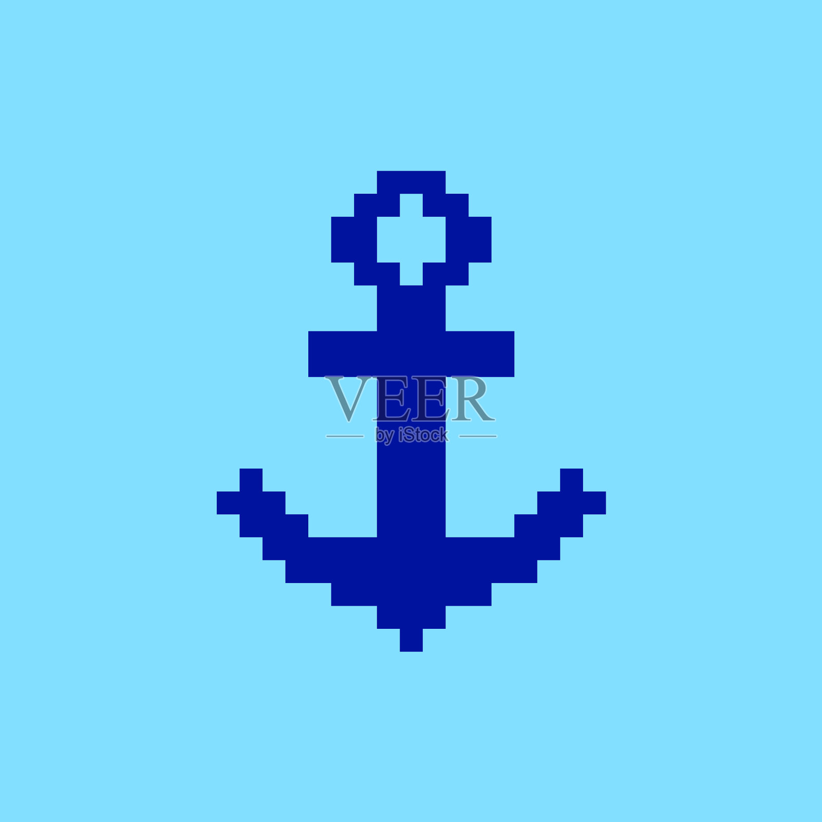 8位像素船用锚插画图片素材