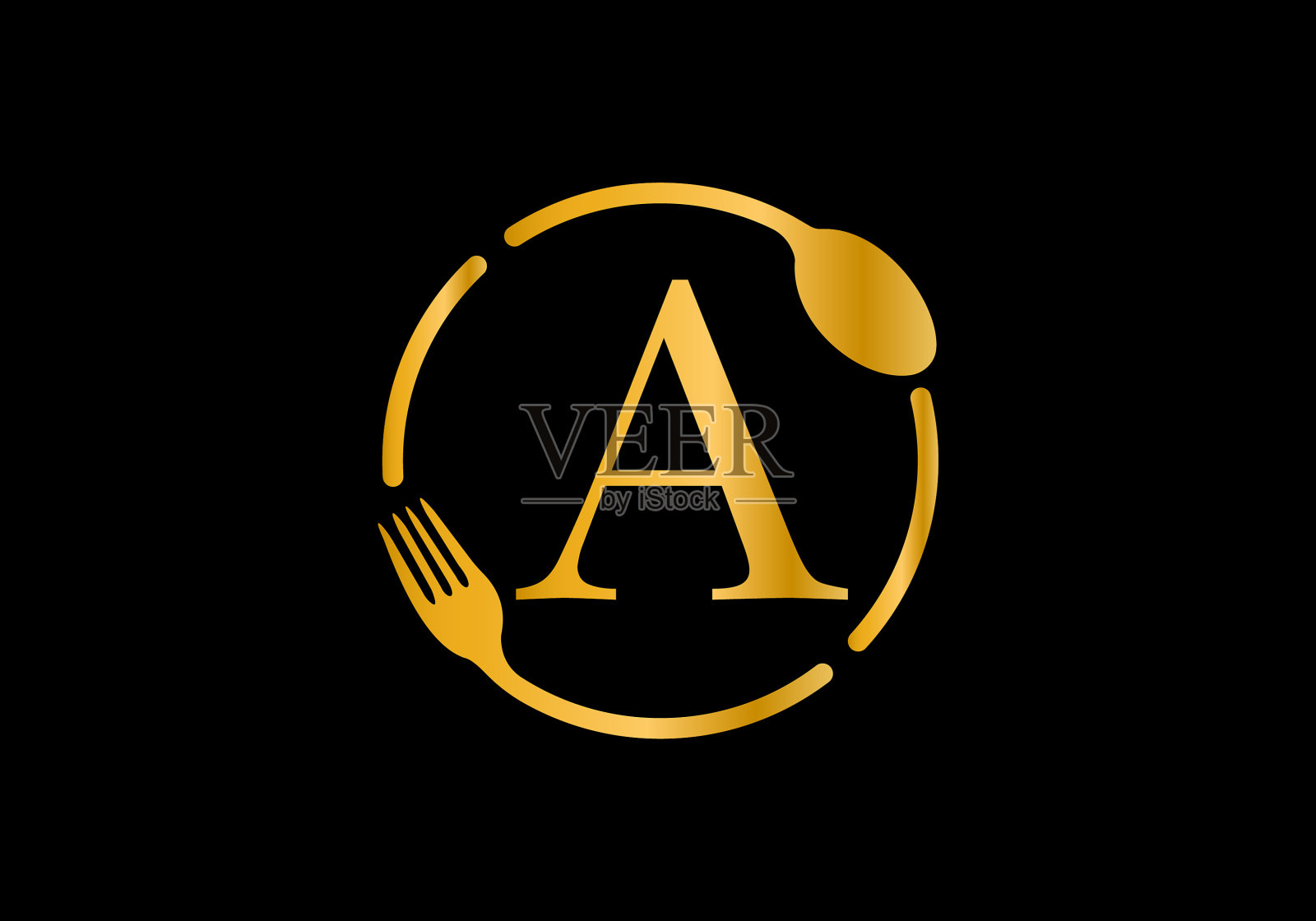 金色字母首字母与字母插画图片素材