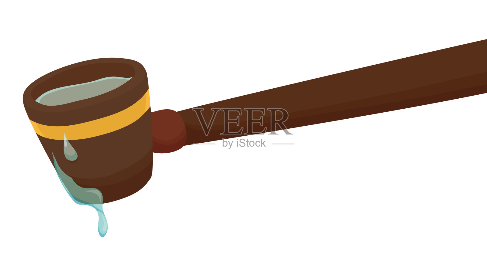 用卡通风格的勺子倒水插画图片素材