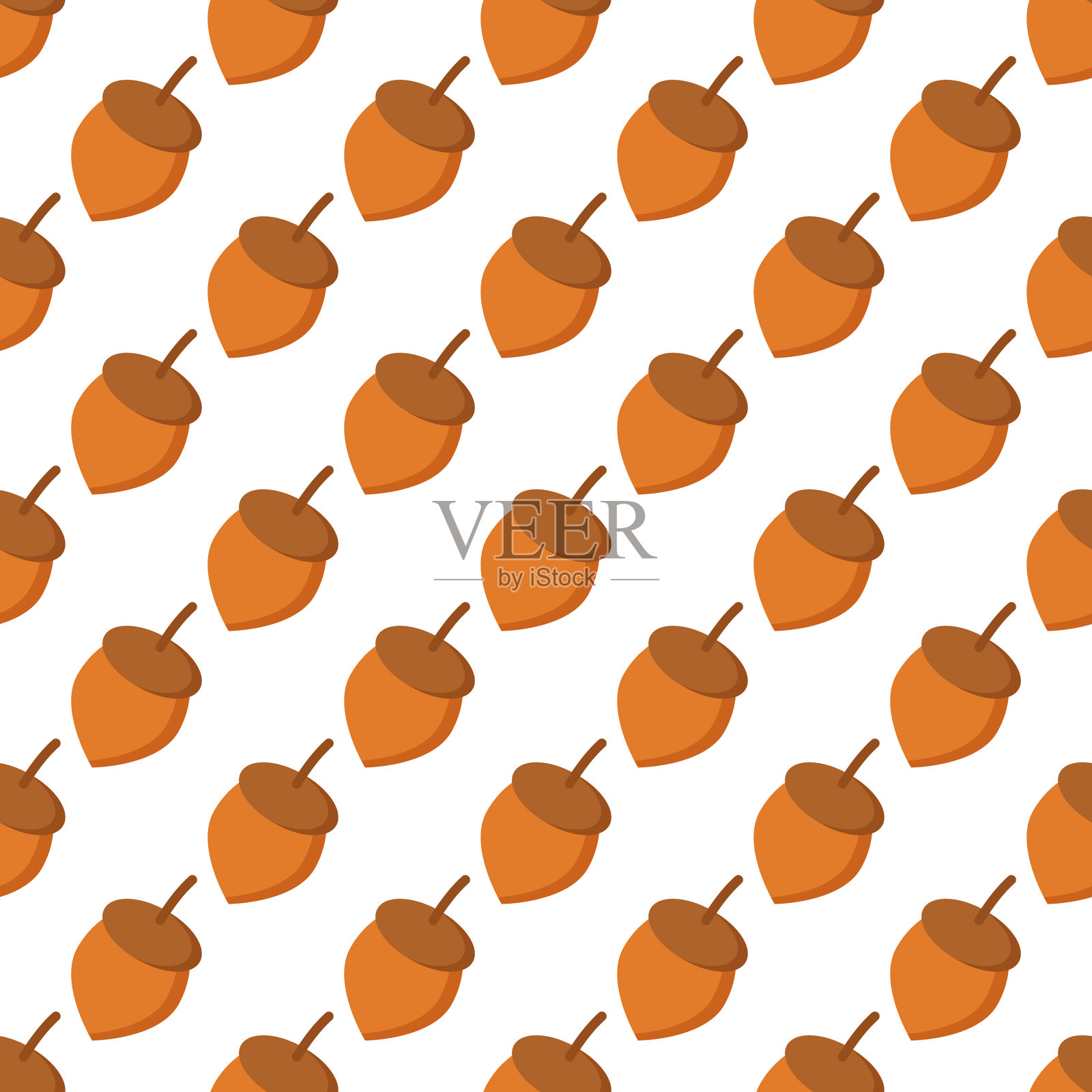 南瓜上有白色的秋叶图案插画图片素材