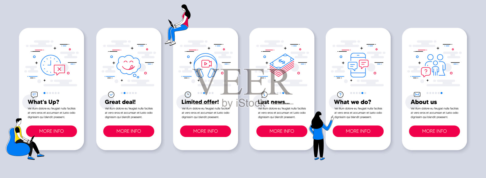 一套线图标，如美味的微笑美元图标素材