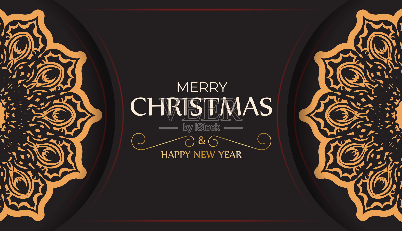 海报模板新年快乐和圣诞快乐白色与冬季图案。设计模板素材