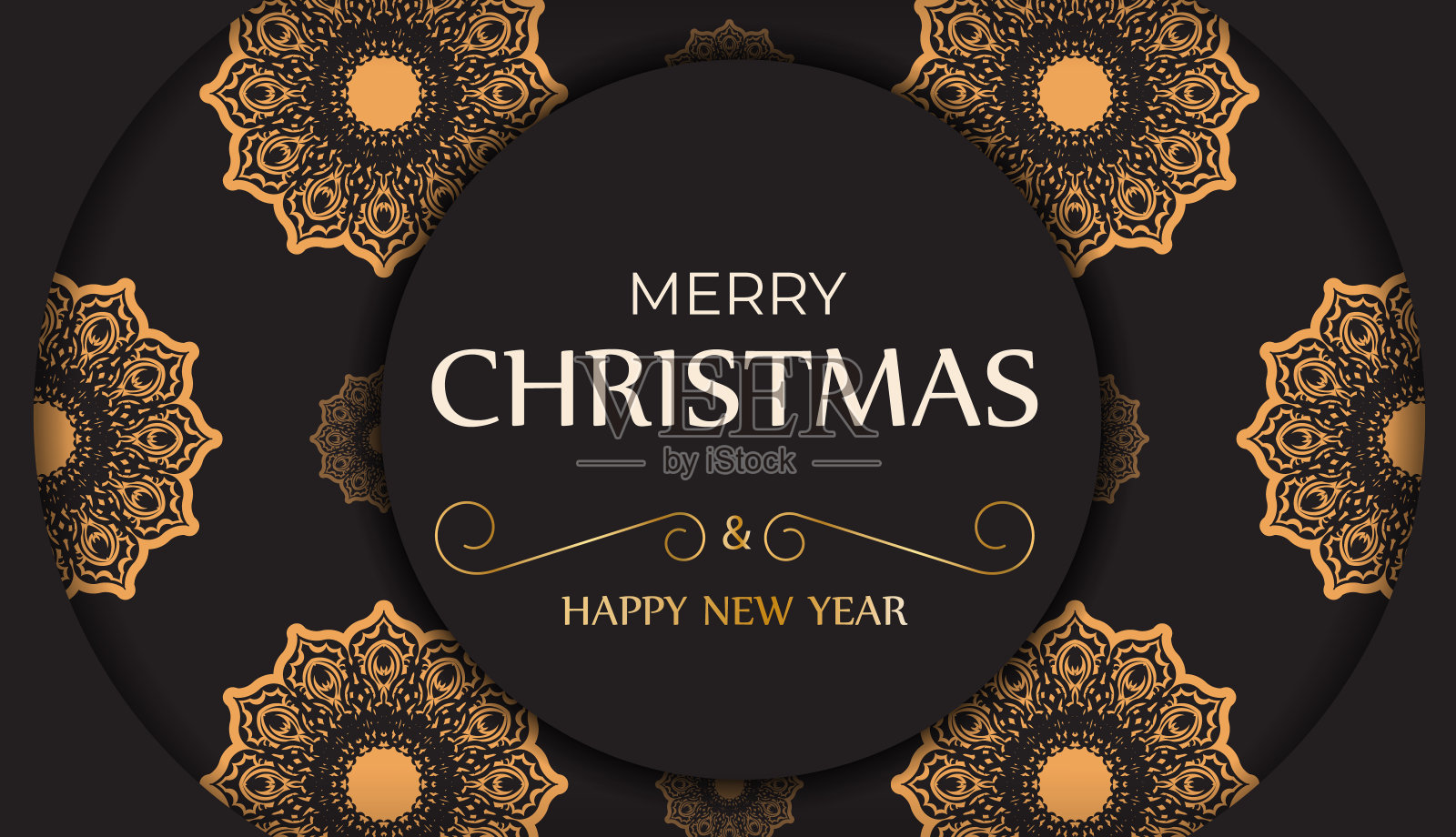 海报模板新年快乐和圣诞快乐白色与冬季装饰。设计模板素材