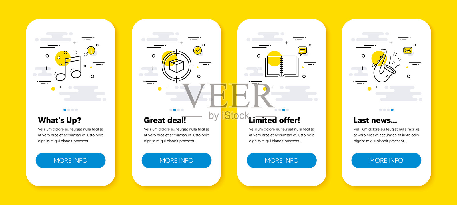 一套包裹跟踪本和音乐图标素材