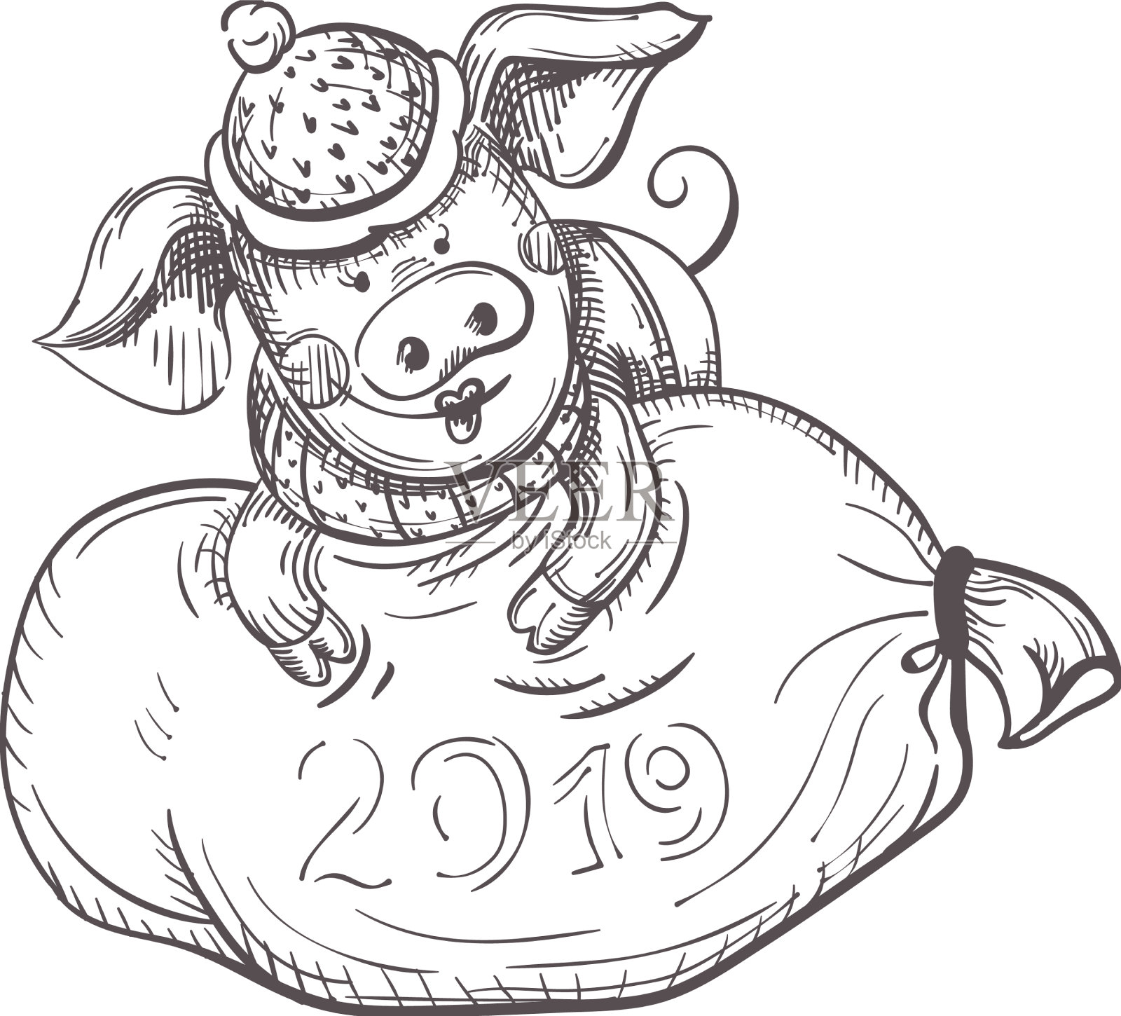 有趣的数字小猪背景设计元素图片