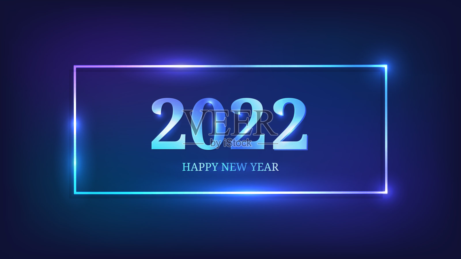 2022年新年快乐霓虹灯背景插画图片素材