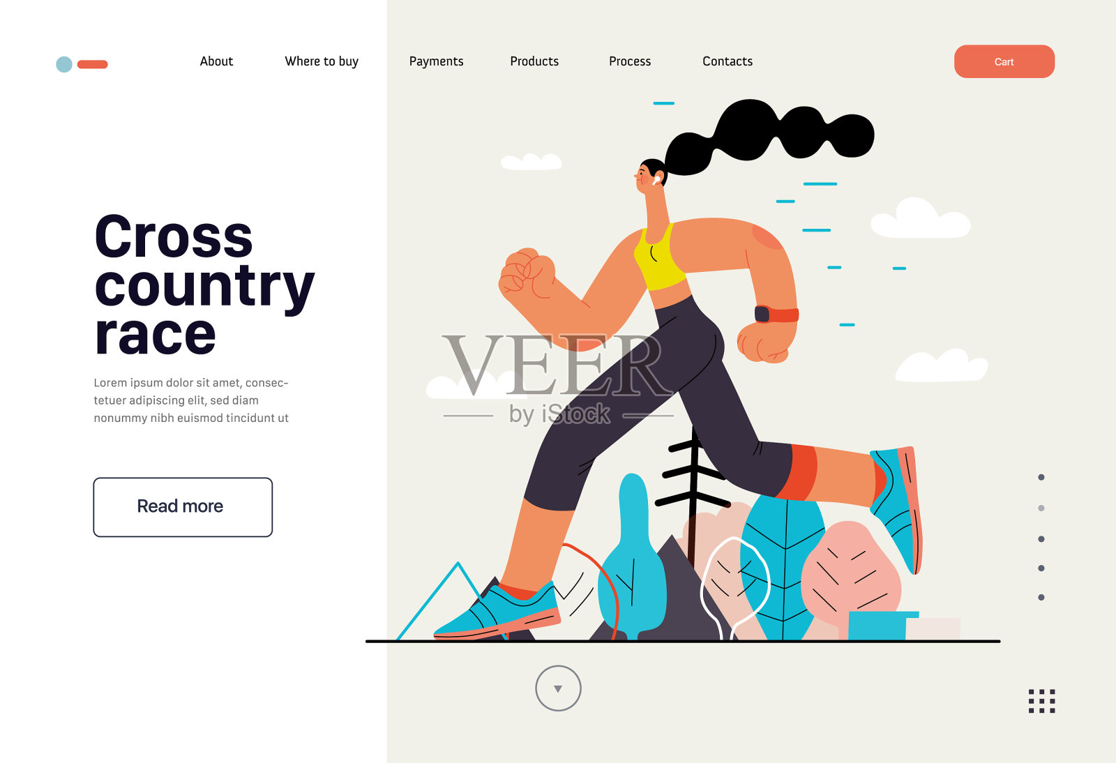 跑步者——一个在户外跑步和锻炼的女人插画图片素材