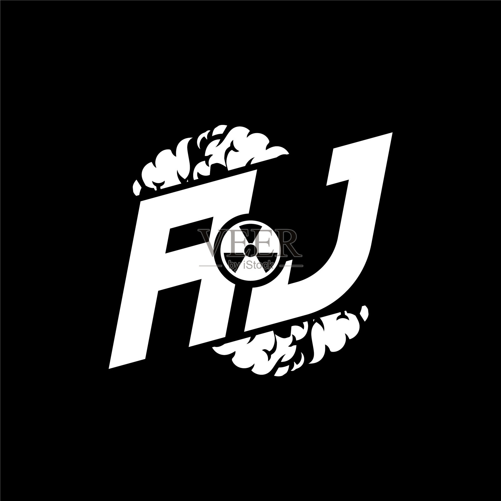 Aj字母形状烟雾风格插画图片素材