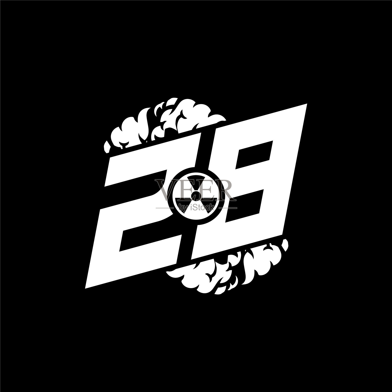 Zb字母组合形状烟雾风格插画图片素材