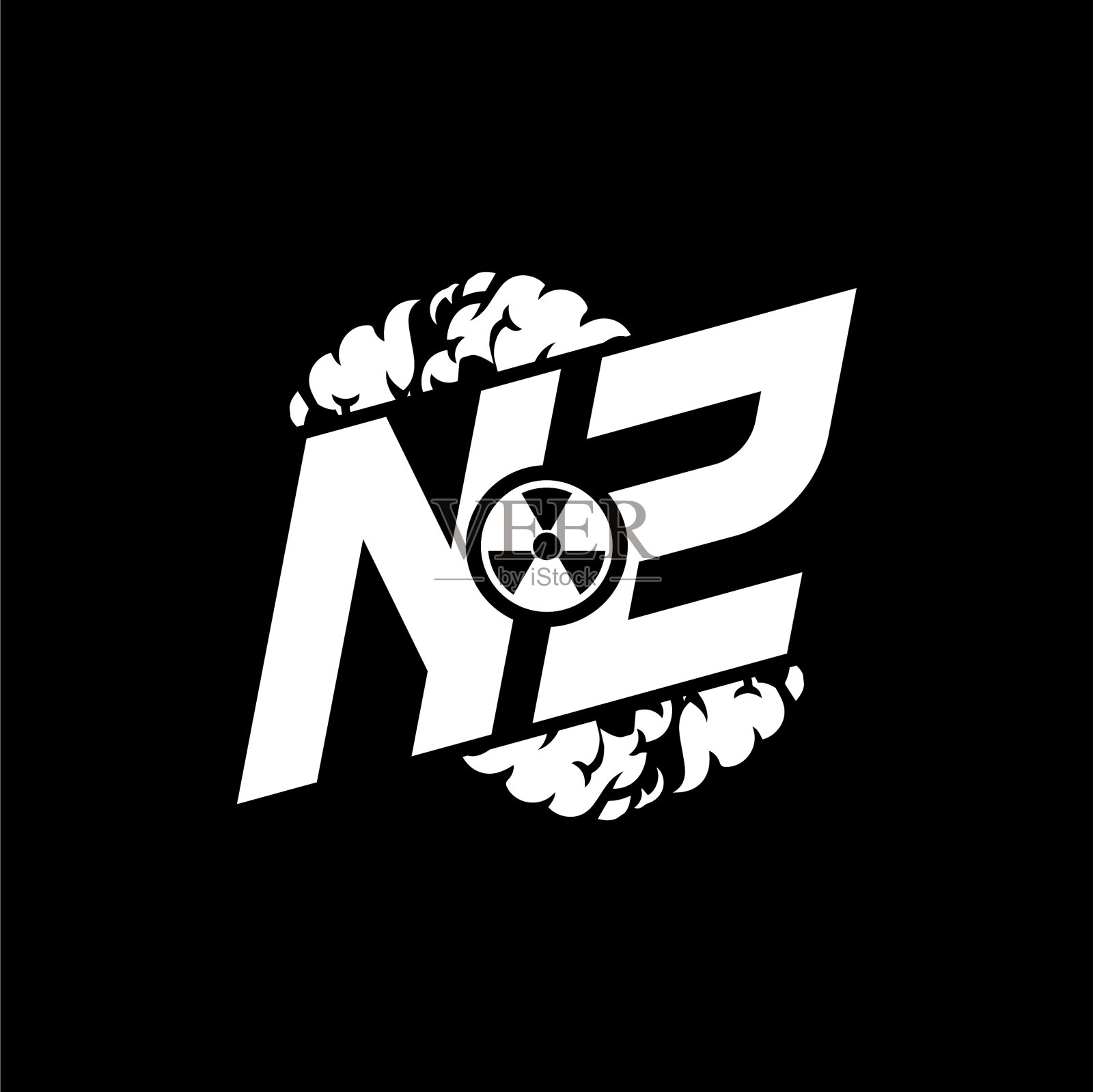 新西兰字母组合形状烟雾风格插画图片素材